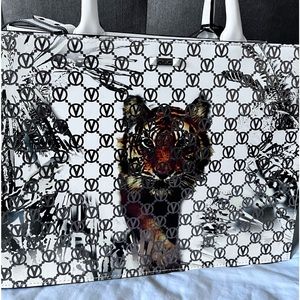 Absolutely Gorgeous Valentino by Mario Victoria Tiger Leather Tote